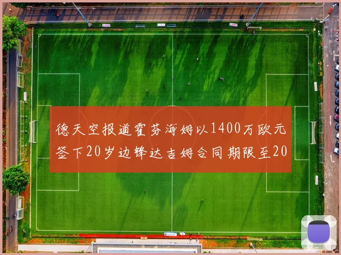 德天空报道霍芬海姆以1400万欧元签下20岁边锋达吉姆合同期限至2031年